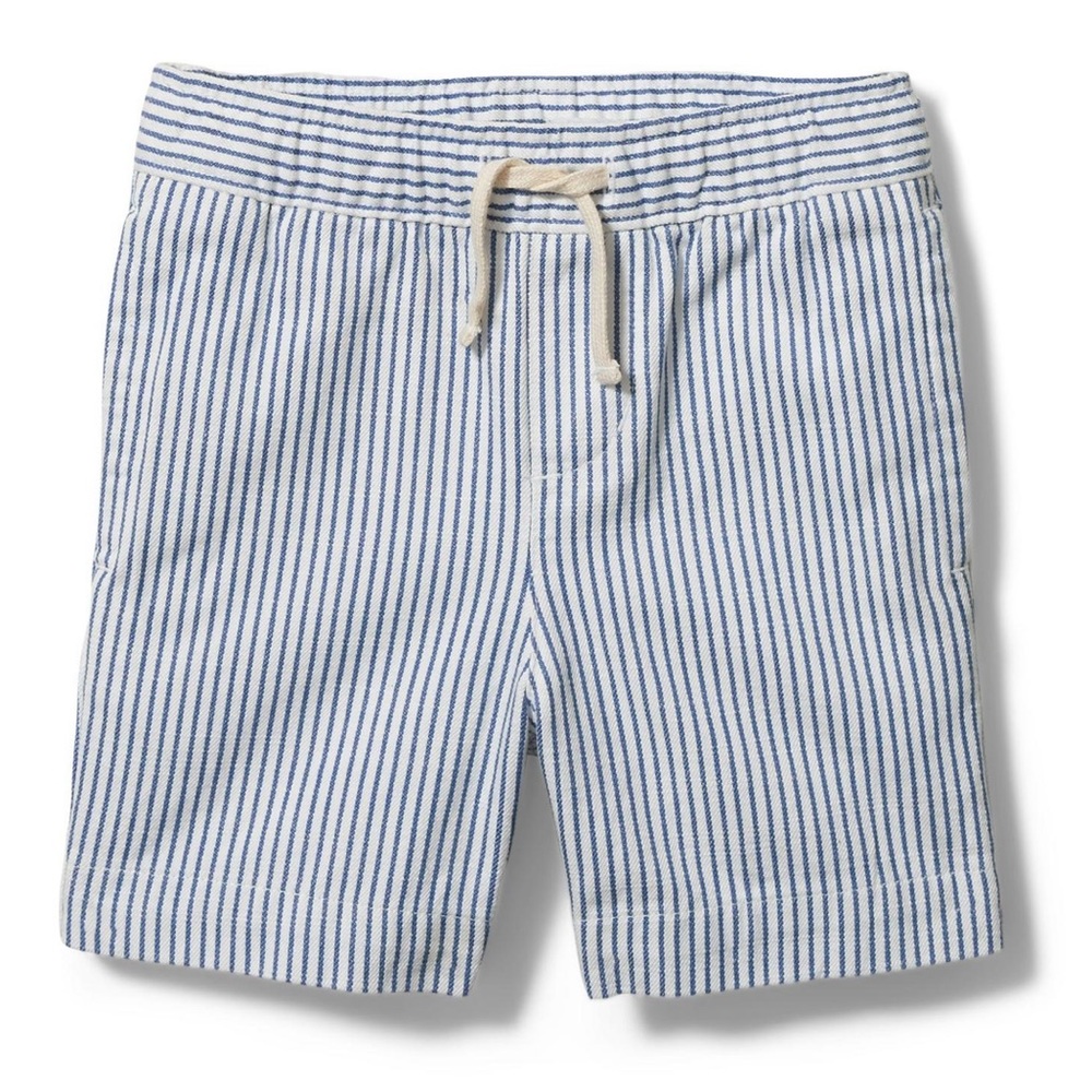BLUE & WHITE STRIPED TWILL SHORT